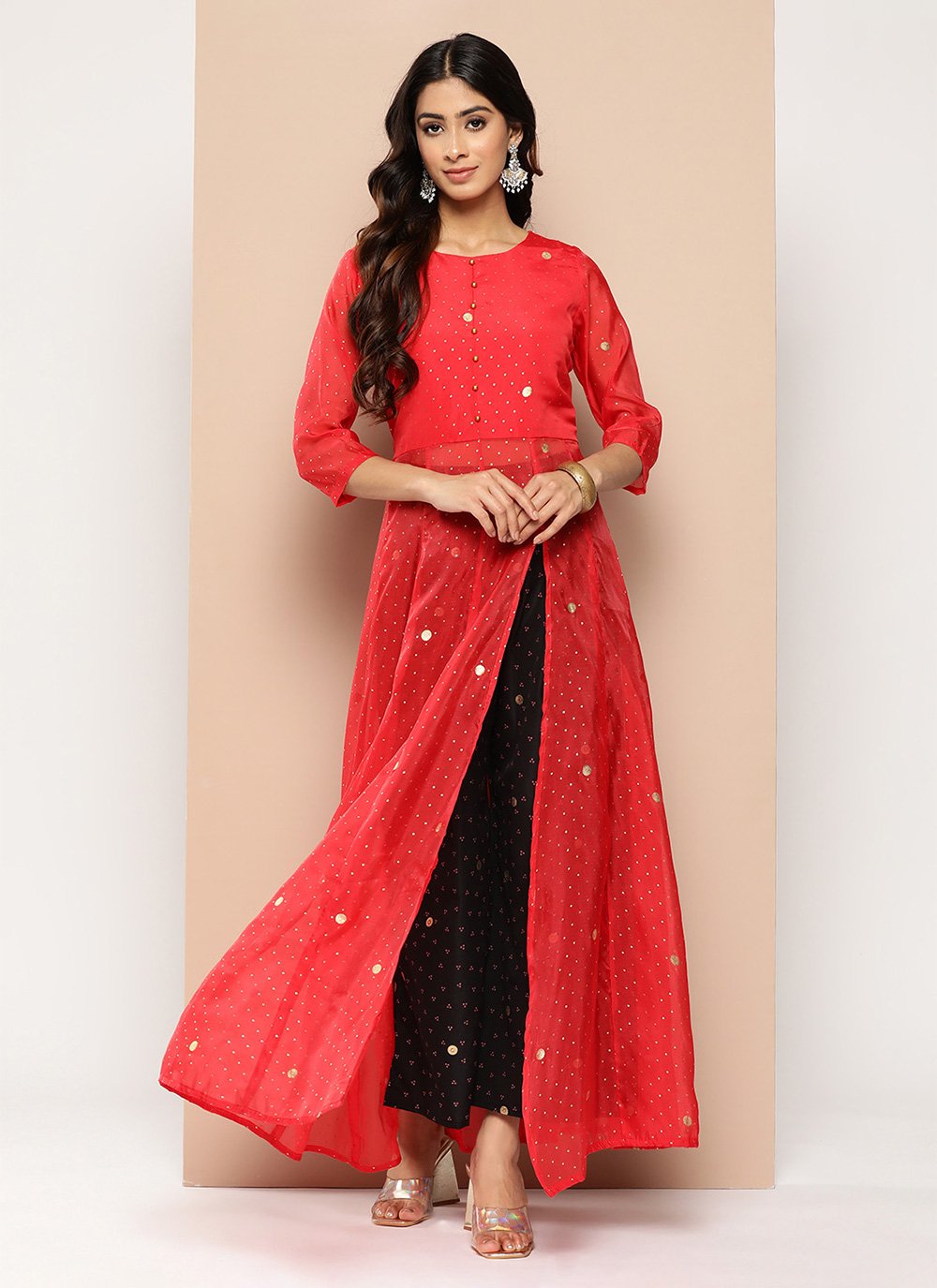 organza dress kurti Party Wear Organza Designer Women's Kurti Set Pakistani Salwar Kameez Suit Dress