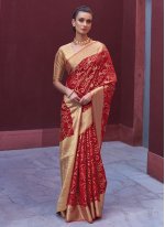 Red Ceremonial Traditional Designer Saree