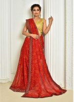 Red Color Casual Saree