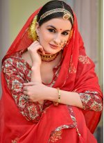 Red Color Trendy Saree