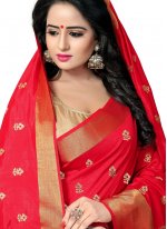 Red Designer Traditional Saree