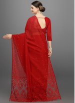 Red Fancy Fabric Classic Saree