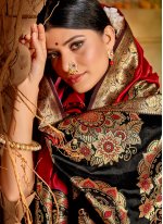 Red Festival Jacquard Silk Designer Traditional Saree