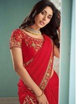 Red Georgette Bollywood Saree