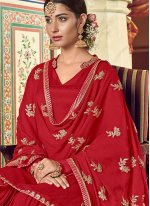 Red Georgette Palazzo Salwar Suit