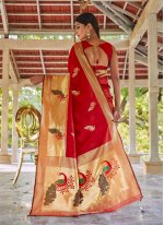 Red Handloom silk Designer Traditional Saree