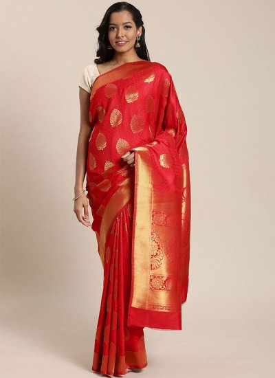 Red Kanjivaram Silk Designer Traditional Saree