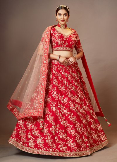 Kesari Exports Velvet Special Red Color Bridal Lehenga Choli, Net at Rs  8599 in Surat
