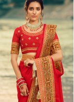 Red Silk Festival Traditional Saree