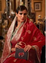 Red Silk Wedding Classic Designer Saree