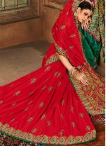 Red Weaving Silk Traditional Designer Saree