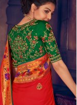 Red Weaving Wedding Classic Saree