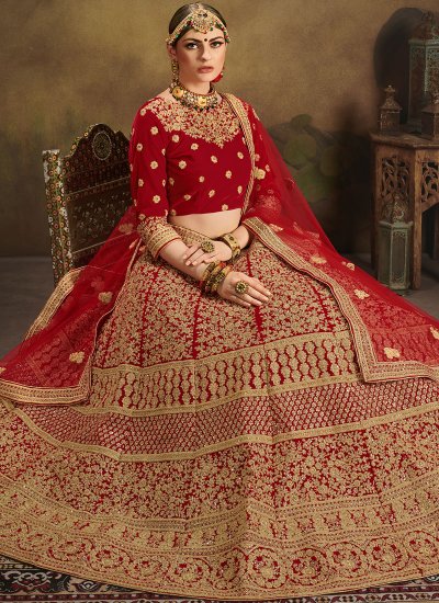 Red Wedding Designer Lehenga Choli
