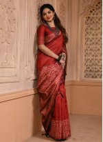 Red Woven Ceremonial Classic Saree