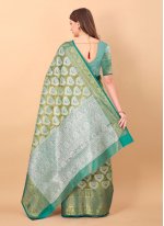 Refreshing Organza Green Weaving Classic Saree