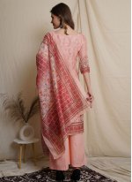 Refreshing Peach Digital Print Designer Pakistani Suit