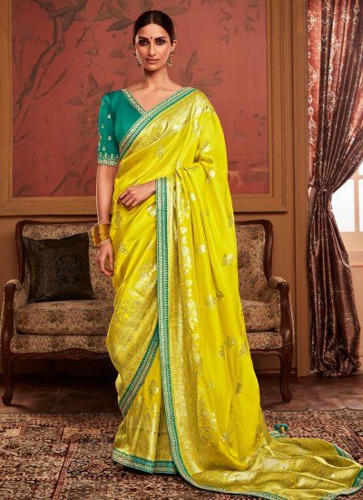 Regal Silk Yellow Zari Classic Saree