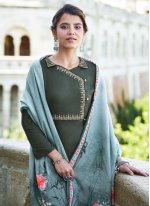 Remarkable Embroidered Rayon Long Length Salwar Kameez