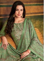 Remarkable Pashmina Digital Print Green Trendy Salwar Kameez