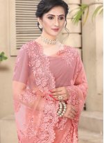 Remarkable Pink Resham Classic Saree