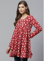 Remarkable Red Cotton Casual Kurti