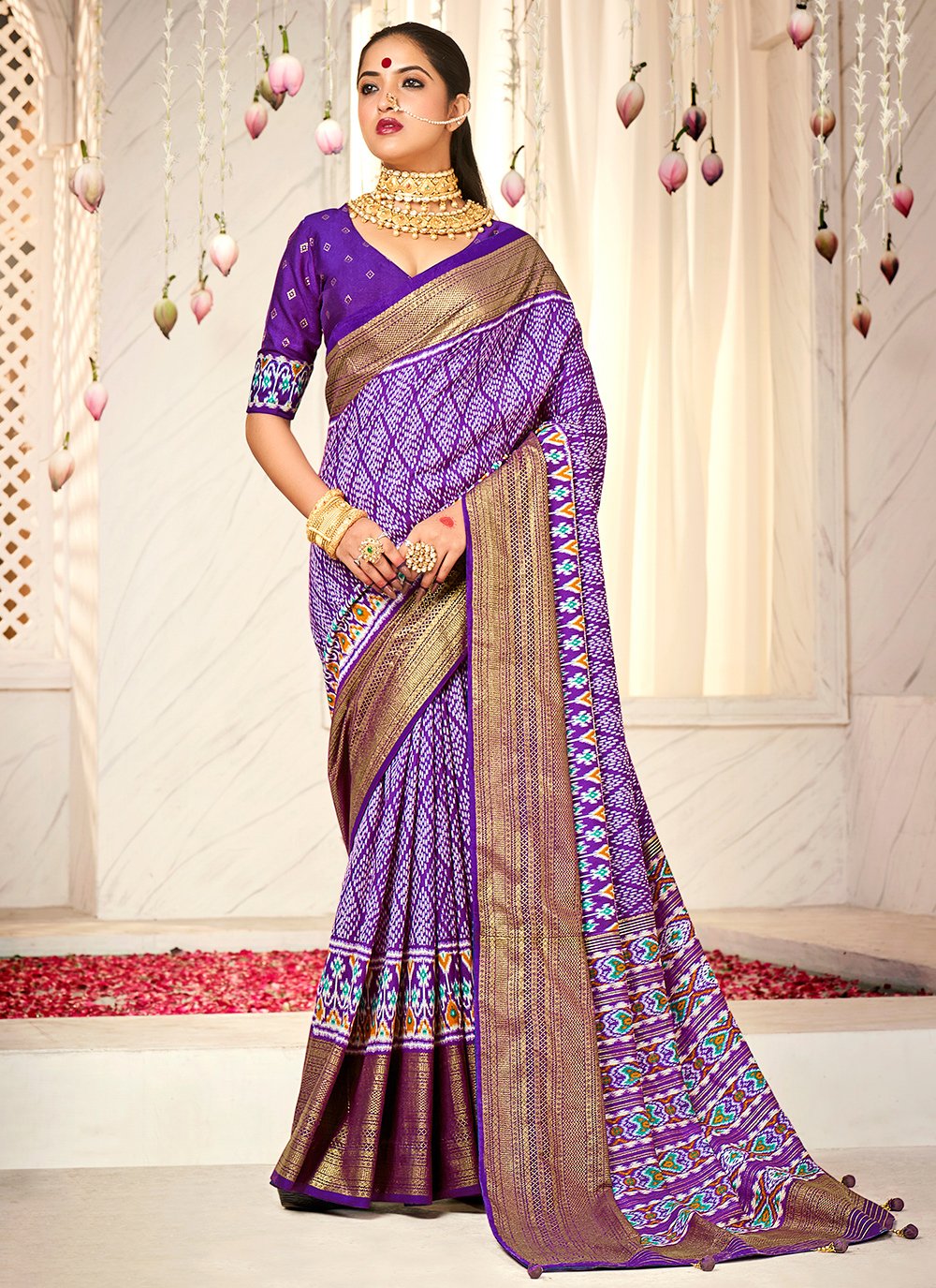 Remarkable Woven Cotton Silk Purple Trendy Saree