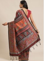 Renowned Black Weaving Silk Traditional Designer Saree