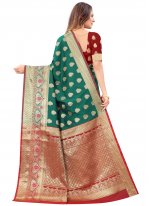 Renowned Green Weaving Silk Traditional Designer Saree