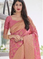 Resplendent Pink Traditional Designer Saree