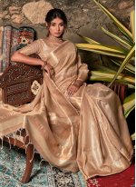 Riveting Weaving Silk Gold Classic Saree