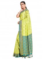Riveting Zari Green Kanjivaram Silk Classic Designer Saree