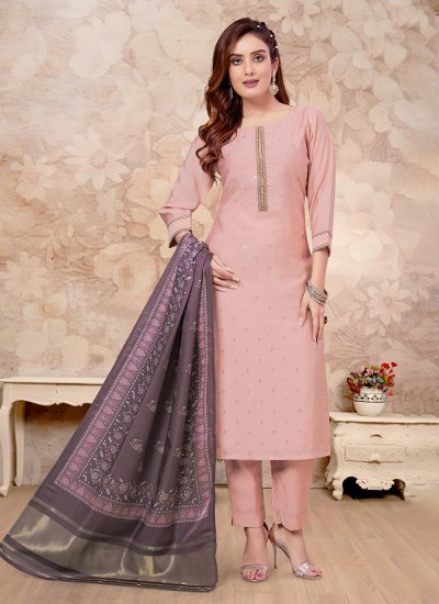 Rose Pink Embroidered Sangeet Salwar Suit