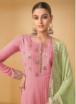Rose Pink Embroidered Wedding Readymade Salwar Kameez