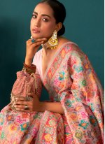 Rose Pink Pashmina Designer Saree