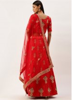 Royal Art Silk Embroidered Red Lehenga Choli