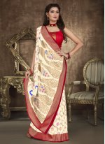 Royal Art Silk Off White Zari Designer Traditional Saree