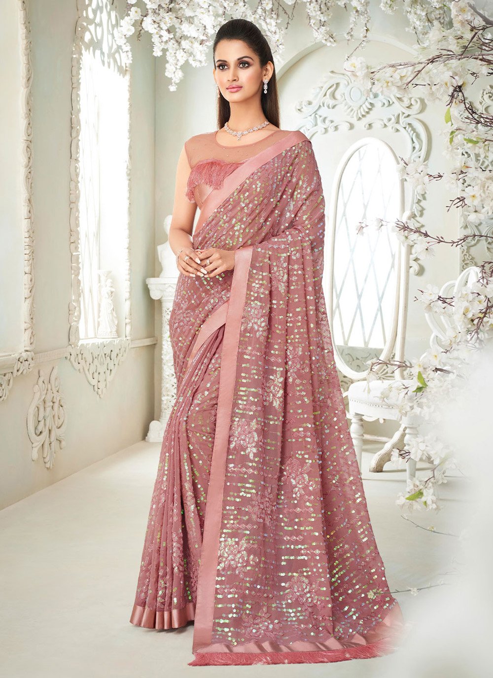 Royal Pink woven Banarasi Silk Saree – MySilkLove