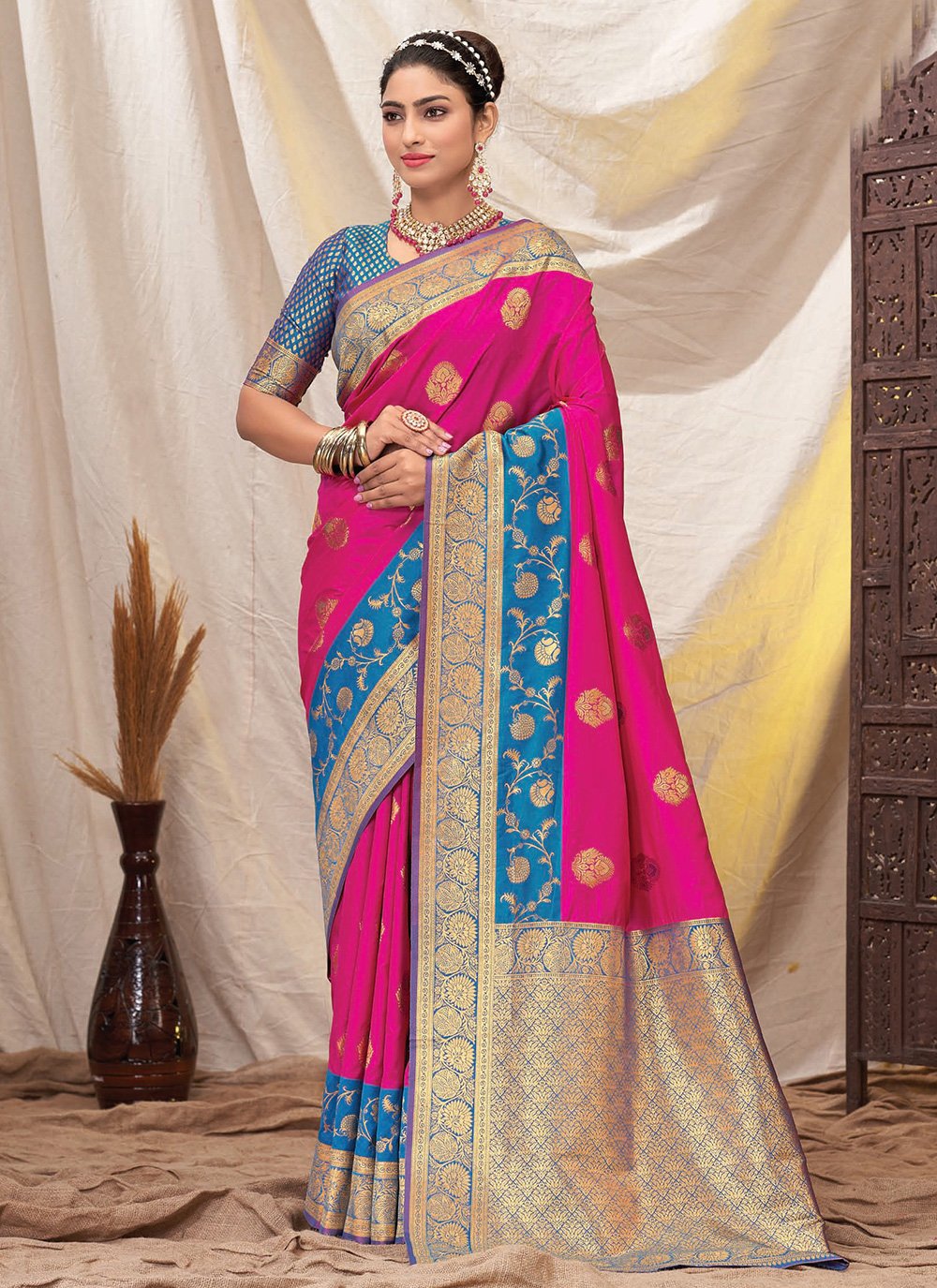 Trending | Multi Colour Engagement Shaded Uppada Silk Abstract Print  Designer Sarees, Multi Colour Engagement Shaded Uppada Silk Abstract Print  Designer Saris and Multi Colour Engagement Shaded Uppada Silk Abstract  Print Beautiful