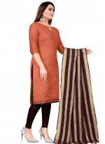 Rust Embroidered Festival Churidar Suit