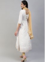 Salwar Suit Printed Cotton in White