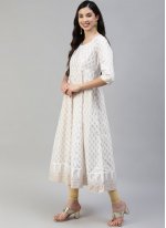 Salwar Suit Printed Cotton in White