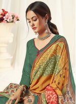 Salwar Suit Printed Pashmina in Green
