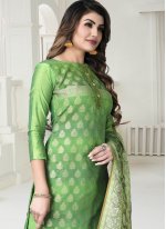 Salwar Suit Weaving Banarasi Jacquard in Green