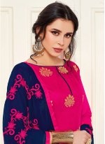 Salwar Suit Weaving Banarasi Silk in Pink