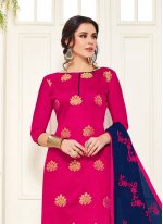 Salwar Suit Weaving Banarasi Silk in Pink