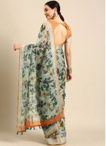 Saree Abstract Print Cotton in Multi Colour