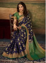 Saree Swarovski Silk in Multi Colour