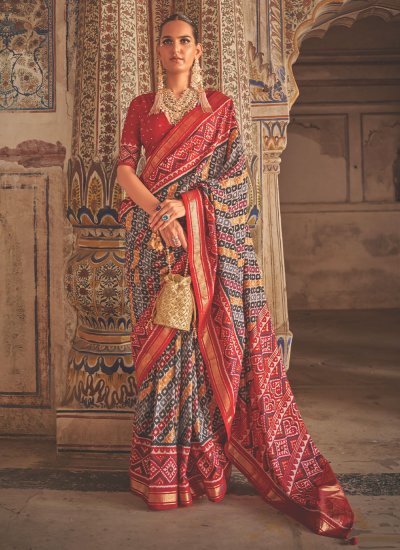 Saree Weaving Patola Silk  in Multi Colour