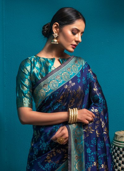 Saree Weaving Silk in Blue