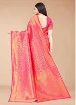 Saree Woven Silk Blend in Pink